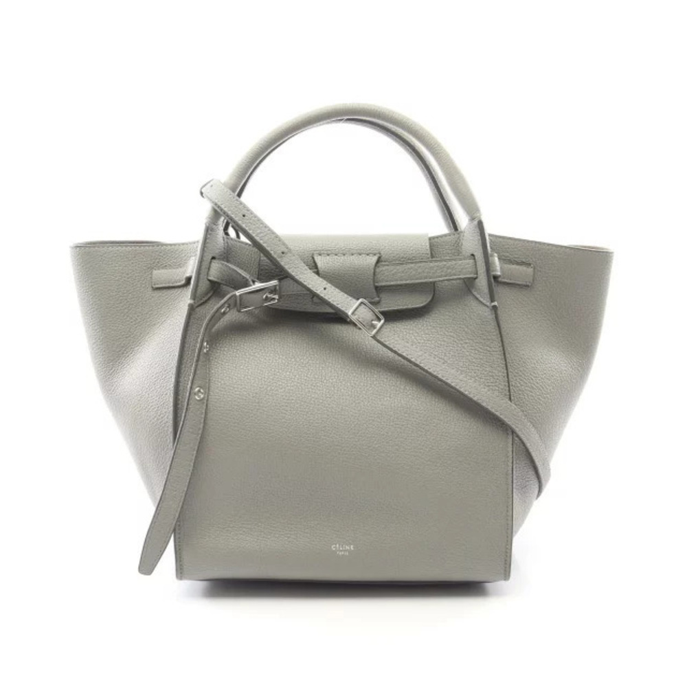 Celine Big Bag Long Strap Handbag Leather Gray